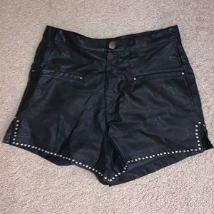 Fake Leather Shorts